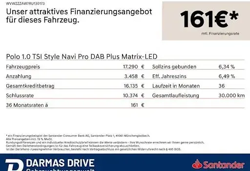 Gebraucht VW Polo Style 95 PS (69 kW) 2024 Weiß Limousine