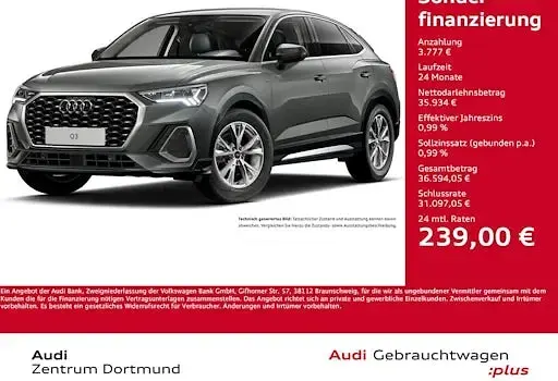 Gebraucht Audi Q3 Sportback S-Line 150 PS (110 kW) 2025 Grau SUV