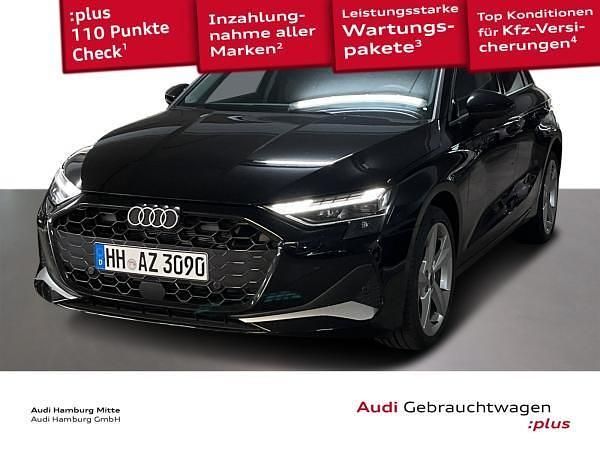 Schwarz (brillantschwarz) Gebraucht 2025 Audi A3 Sportback Advanced Kleinwagen | 37.711 € (Guter Preis) - Bild 1/3