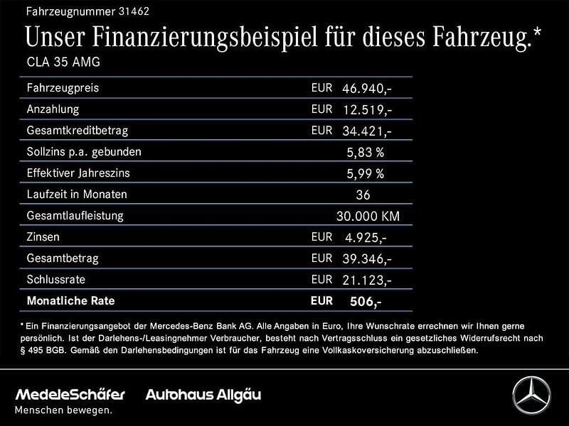 Schwarz Gebraucht 2024 Mercedes CLA35 AMG AMG Limousine | 46.940 € (Fairer Preis) - Bild 1/1