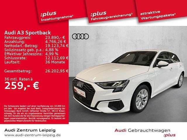 Ibisweiß Gebraucht 2023 Audi A3 Sportback e-tron Ambiente Kleinwagen | 22.980 € (Superpreis) - Bild 1/3