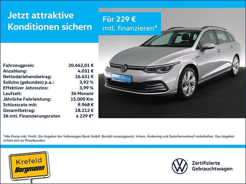 Silber / reflexsilber Gebraucht 2022 VW Golf VIII Style Kombi | 20.662 € (Guter Preis) - Bild 1/3