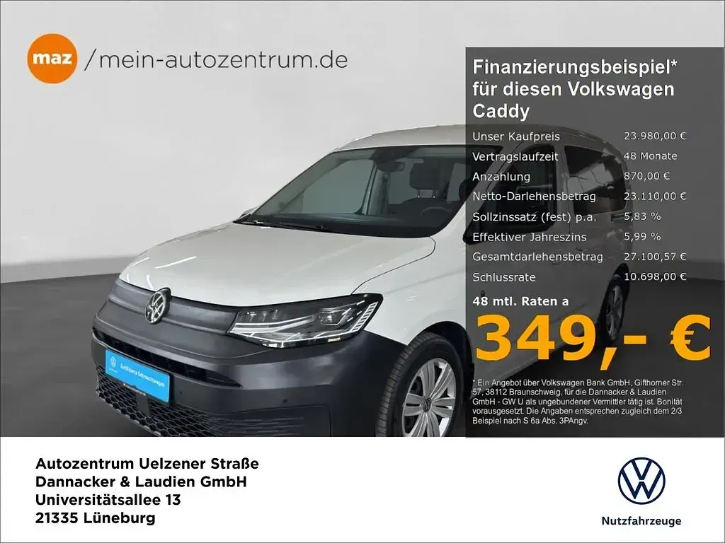 Second-hand VW Caddy Basis 122 CP (89 kW) 2022 Alb Monovolum