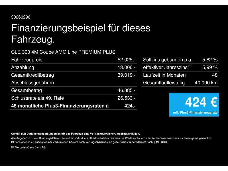 Gebraucht Mercedes 300 258 PS (189 kW) 2023 Lack obsidianschwarz met (metallic) Coupé