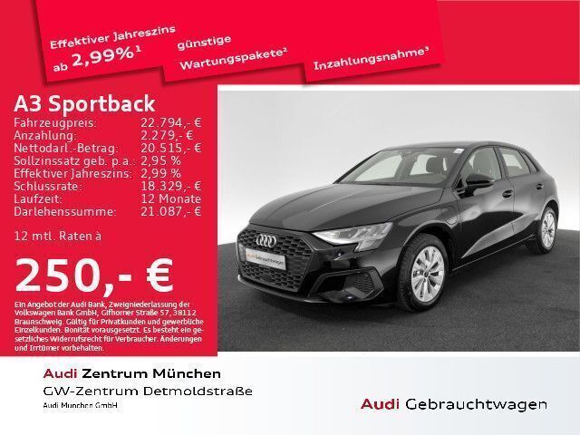 Schwarz Gebraucht 2022 Audi A3 Sportback e-tron Advanced Limousine | 23.333 € (Guter Preis) - Bild 1/2
