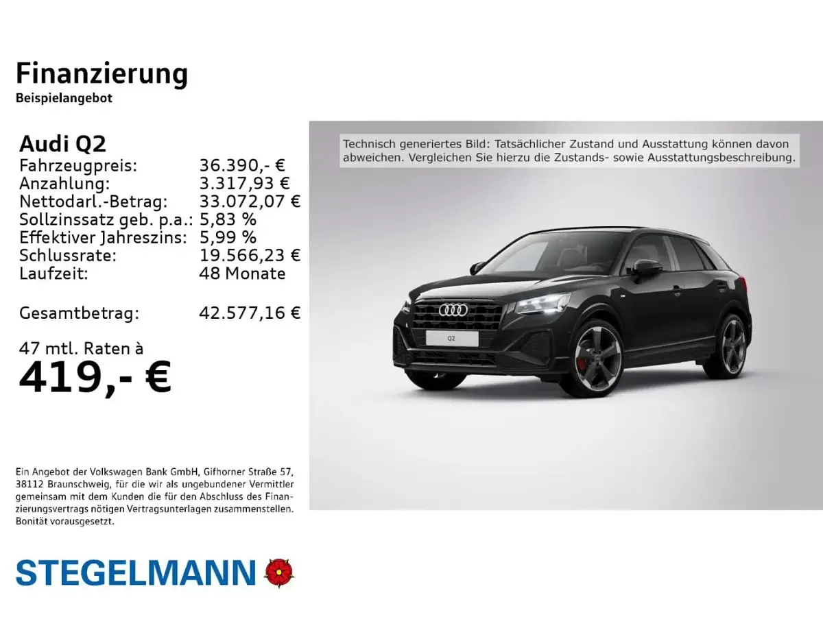 Gebraucht Audi Q2 S-Line 150 PS (110 kW) 2023 Mythosschwarz metallic SUV