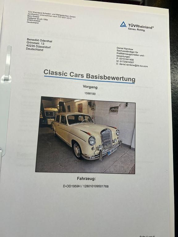 Beige Gebraucht 1959 Mercedes 220 Limousine | 49.999 € - Bild 1/4