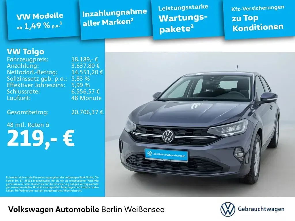Używany VW Taigo Basis 95 KM (69 kW) 2025 Szary SUV