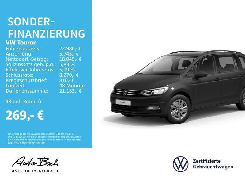 Grau Gebraucht 2021 VW Touran Comfortline Van / Kleinbus | 22.979 € (Fairer Preis) - Bild 1/4