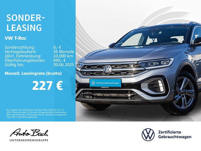 Silber (pyrit silber metallic schwarz) Gebraucht 2024 VW T-Roc R-line SUV | 30.940 € (Fairer Preis) - Bild 1/4