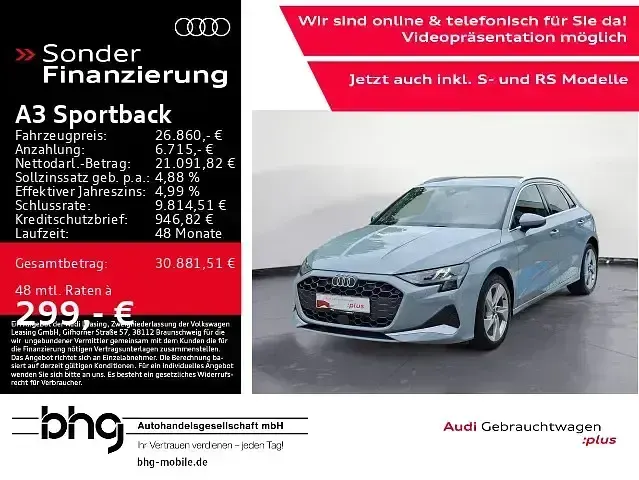 Gebraucht Audi A3 Advanced Plus 150 PS (110 kW) 2025 Limousine