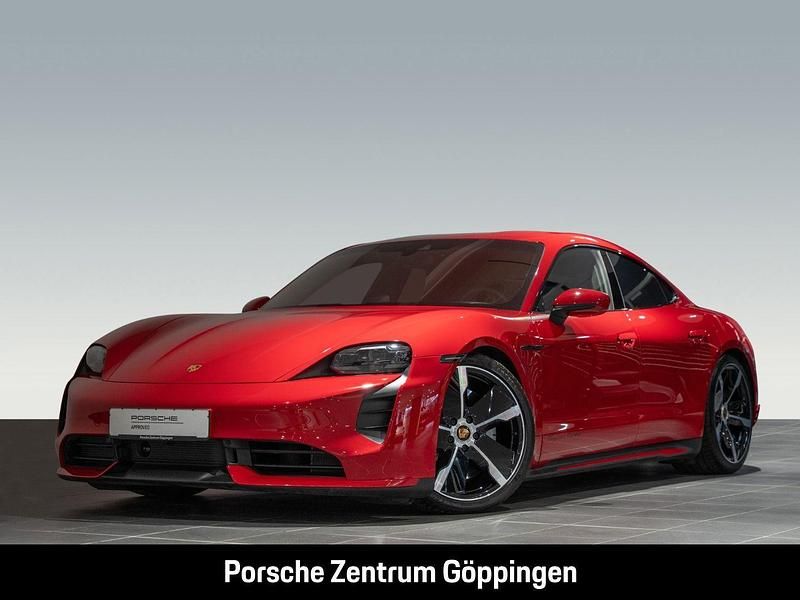 Rot Gebraucht 2023 Porsche Taycan Turbo Limousine | 94.880 € (Superpreis) - Bild 1/3