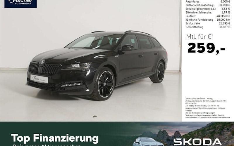 Schwarz Gebraucht 2023 Skoda Superb SportLine Kombi | 39.980 € (Superpreis) - Bild 1/4