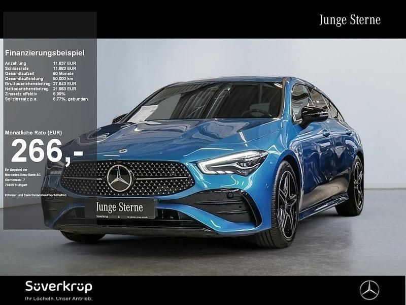 Blaulack hyperblau (metallic) Gebraucht 2024 Mercedes CLA200 Shooting Brake AMG Kombi | 33.420 € (Etwas zu teuer) - Bild 1/2