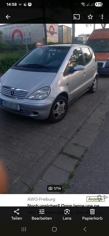 Silber Gebraucht 2004 Mercedes A160 Elegance Kleinwagen | 1.150 € (Guter Preis) - Bild 1/4