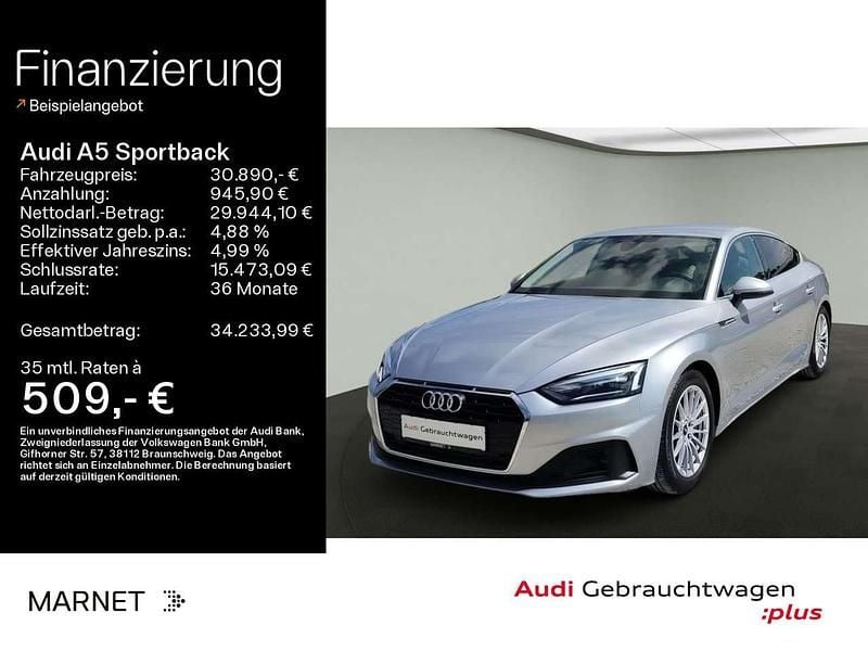 Florettsilber metallic Gebraucht 2021 Audi A5 Coupé | 30.890 € (Superpreis) - Bild 1/4