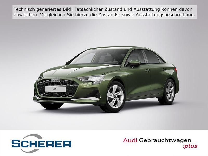 Distriktgrün metallic (metallic) Gebraucht 2024 Audi A3 Ambiente Limousine | 29.700 € - Bild 1/4