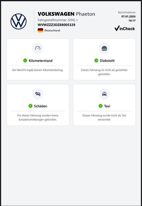 Usata VW Phaeton 232 CV (170 kW) 2008 Blu Berlina