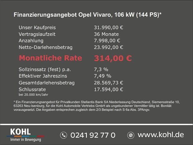 Ny Opel Vivaro 144 HK (105 kW) 2025 Sort MPV