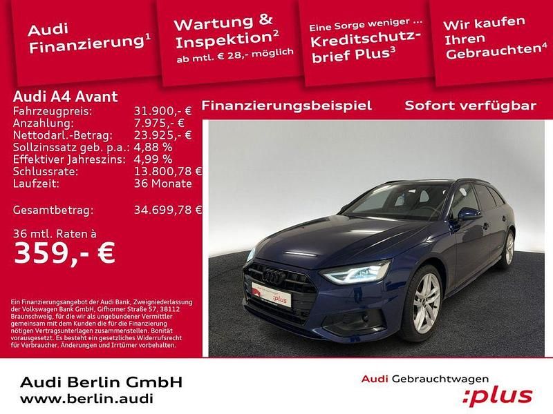 Navarrablau metallic Gebraucht 2023 Audi A4 Advanced Plus Kombi | 31.900 € (Etwas zu teuer) - Bild 1/3