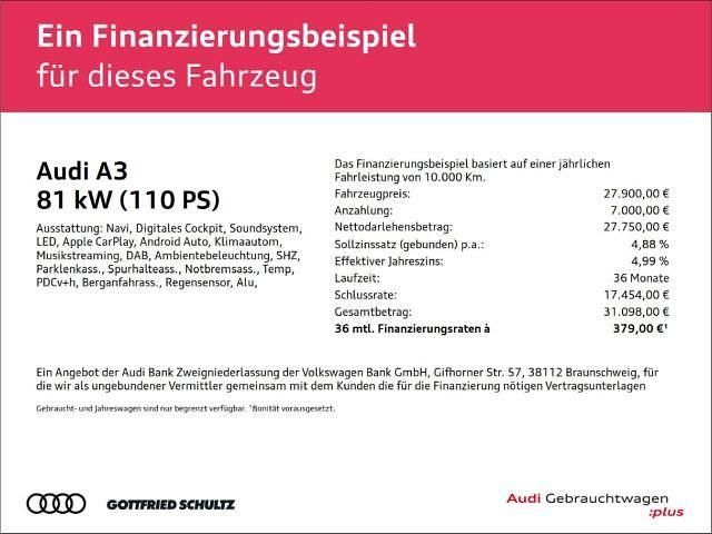 Gebraucht Audi A3 Advanced Plus 110 PS (80 kW) 2024 Brillantschwarz Limousine