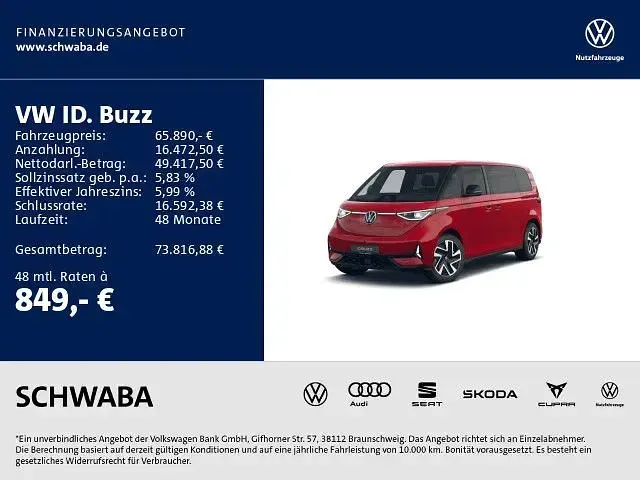 Gebraucht VW ID. Buzz GTX 250 kW (340 PS) 2025 Rot Van / Kleinbus