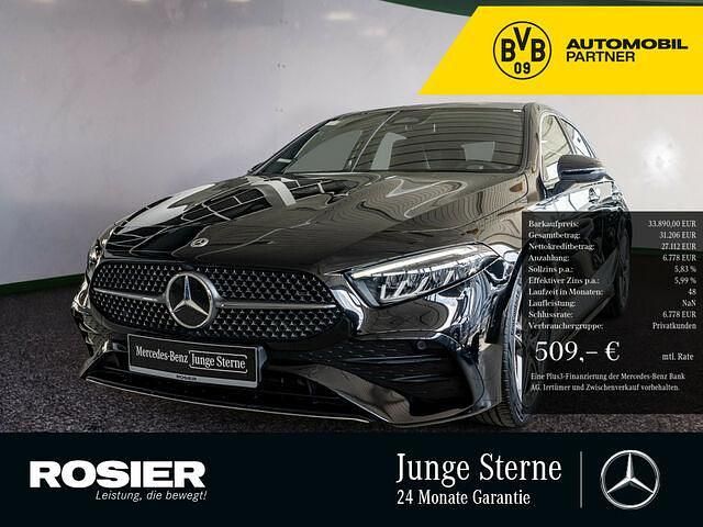 Schwarz / kosmosschwarz Gebraucht 2024 Mercedes A200 Advanced Plus Limousine | 33.890 € (Teuer) - Bild 1/2