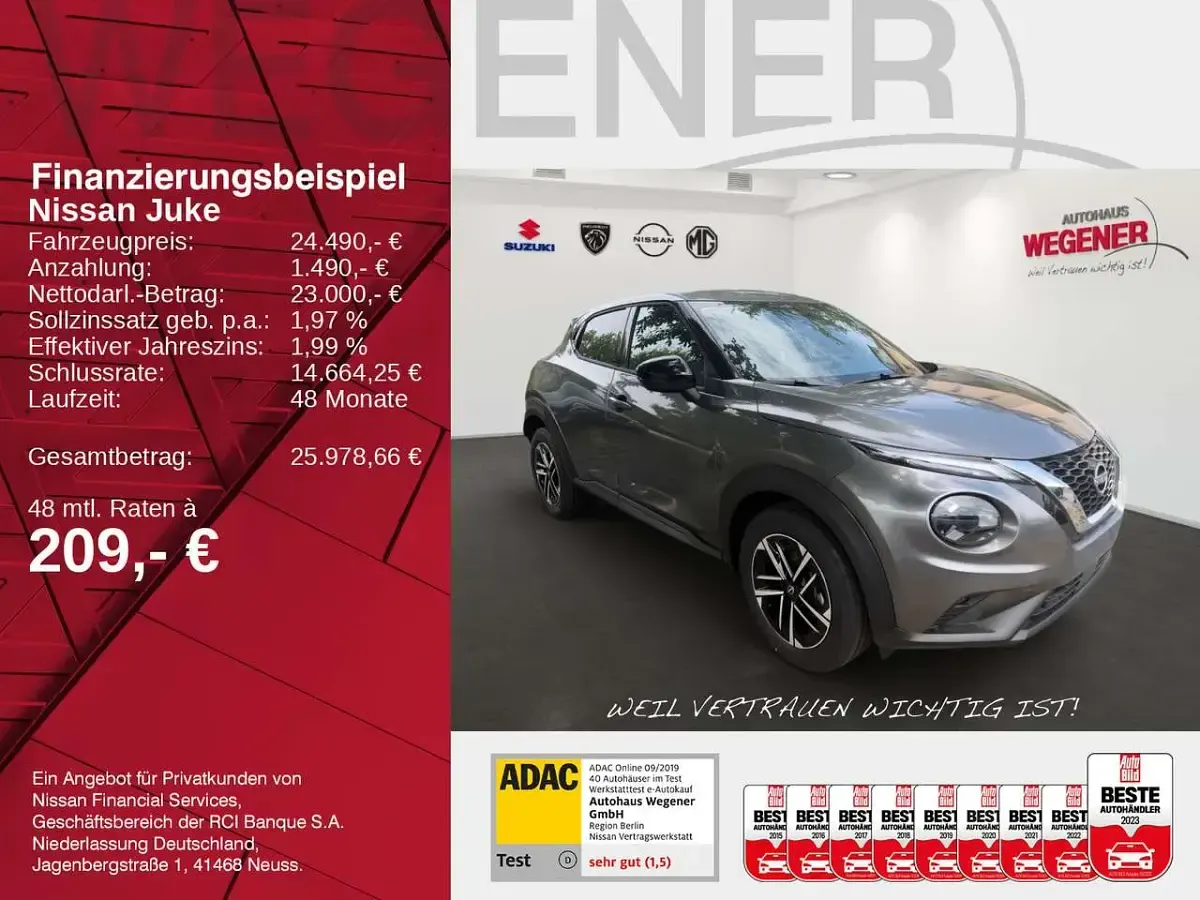 Neu Nissan Juke N-Connecta 114 PS (83 kW) 2026 Grau SUV