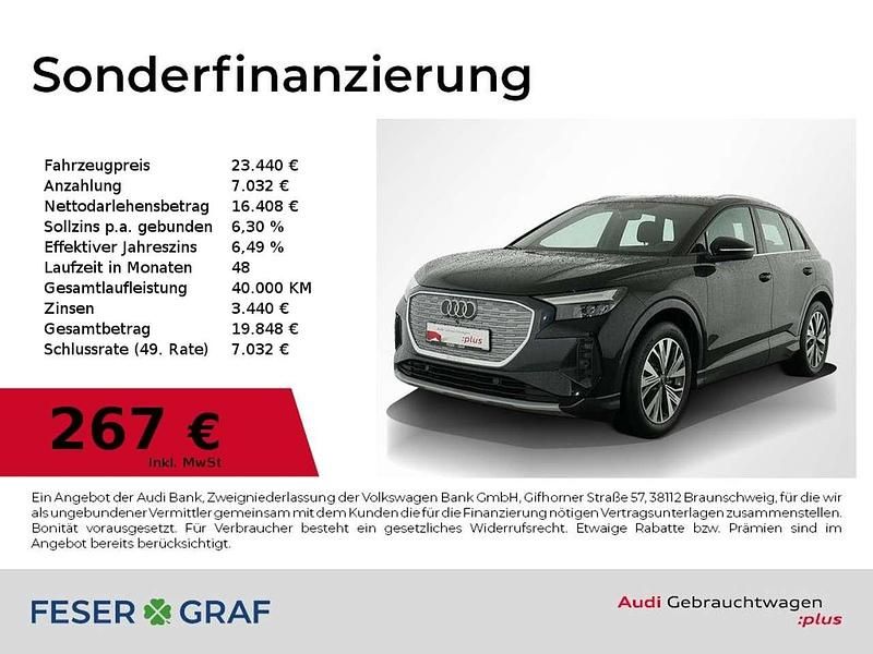 Mythosschwarz metallic Gebraucht 2022 Audi Q4 e-tron Advanced SUV | 23.440 € (Guter Preis) - Bild 1/2