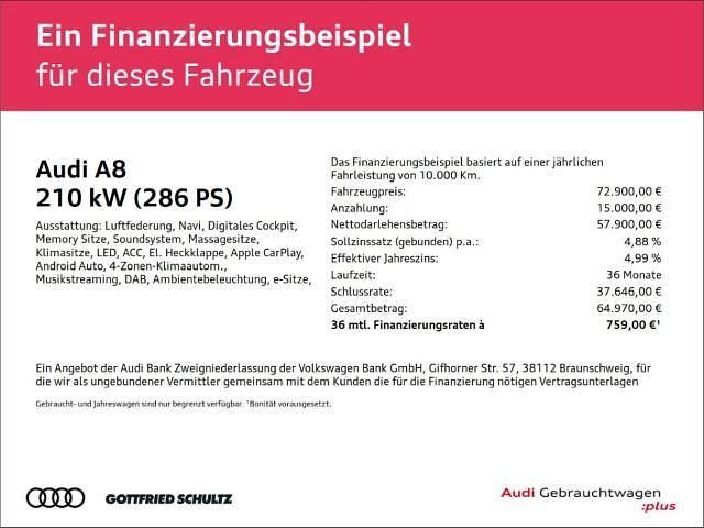 Second-hand Audi A8 286 CP (210 kW) 2024 Negru Berlinǎ