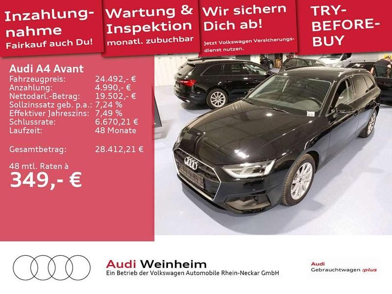 Mythosschwarz metallic Gebraucht 2022 Audi A4 Kombi | 24.492 € (Guter Preis) - Bild 1/3
