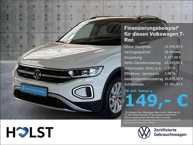 Pure white Gebraucht 2024 VW T-Roc Style SUV | 31.450 € (Fairer Preis) - Bild 1/4