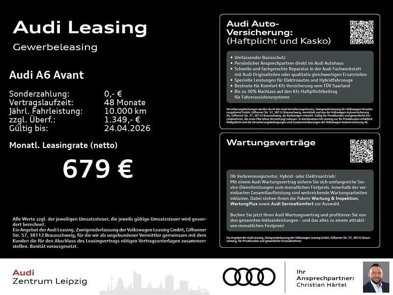 Neu Audi A6 Sport 367 PS (269 kW) 2025 Grün Kombi