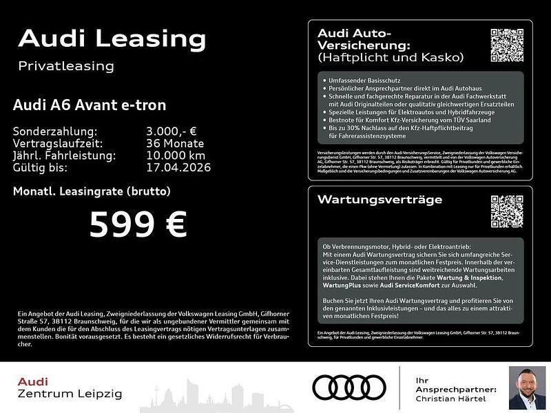 Neu Audi A6 e-tron Performance 269 kW (367 PS) 2026 Blau Kombi