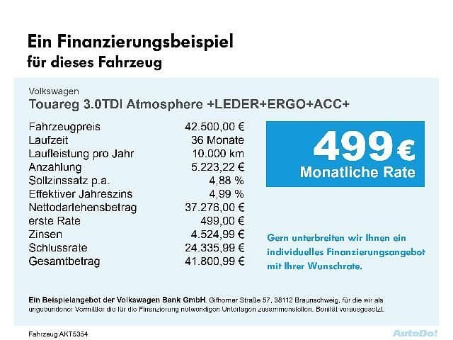 Gebraucht VW Touareg Atmosphere 231 PS (169 kW) 2021 Oryxweiß perleffekt, perleffekt SUV