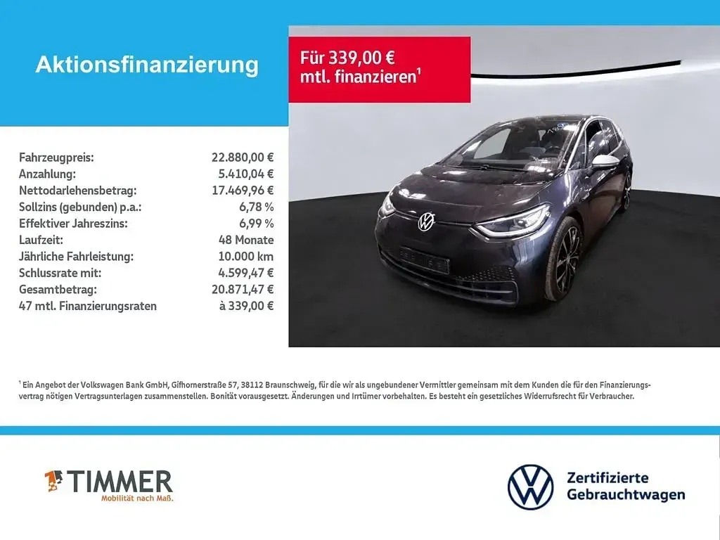 Gebraucht VW ID.3 Pro 150 kW (204 PS) 2020 Mangangrau metallic Kleinwagen