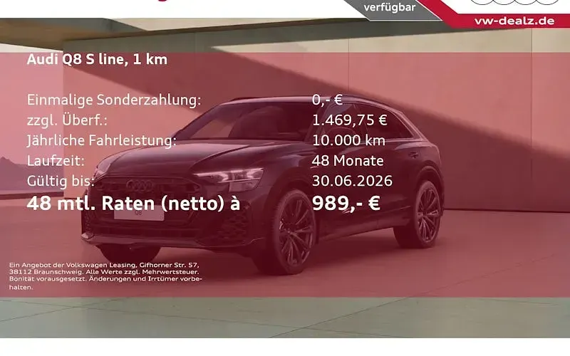 Nowe Audi Q8 Ambiente 490 KM (360 kW) 2026 Czarny SUV