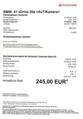 Gebraucht BMW X1 Sport Line 190 PS (139 kW) 2020 Grau SUV