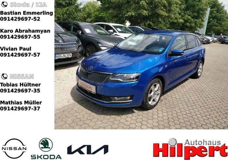 Raceblau metallic (metallic) Gebraucht 2017 Skoda Rapid Drive Limousine | 11.440 € (Etwas zu teuer) - Bild 1/4