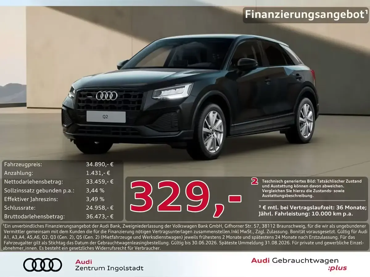 Second-hand Audi Q2 Advanced 190 CP (139 kW) 2025 Negru SUV