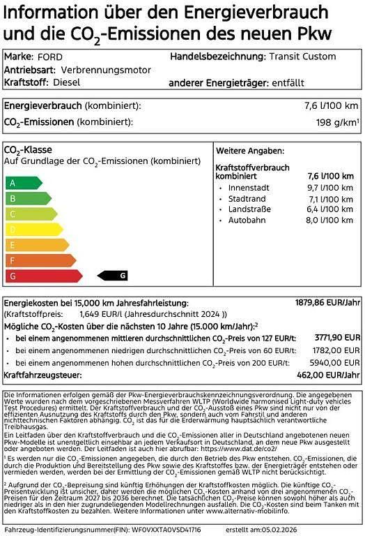 Neu Ford Transit Custom Trend 136 PS (100 kW) 2026 Weiß Van / Kleinbus