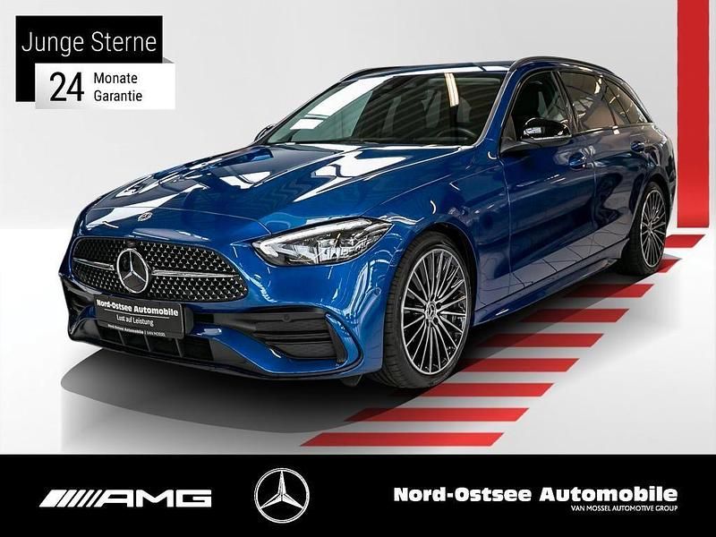 Metalliclack spektralblau Gebraucht 2024 Mercedes C300 AMG Kombi | 48.890 € (Teuer) - Bild 1/4