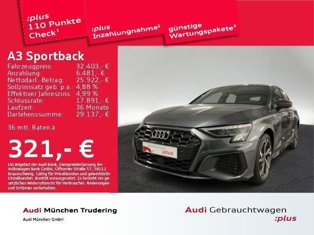 Daytonagrau perleffekt Gebraucht 2022 Audi A3 Sportback e-tron Ambiente Limousine | 33.900 € - Bild 1/2