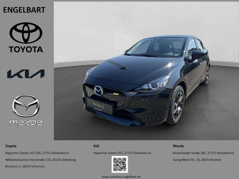 Jet black Neu 2024 Mazda 2 Center-Line Kleinwagen | 18.995 € (Fairer Preis) - Bild 1/4