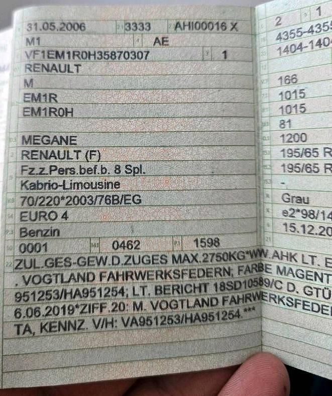 Gebraucht Renault Mégane Cabriolet 116 PS (85 kW) 2006 Grau Cabrio