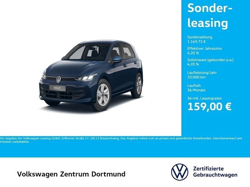 Blau Gebraucht 2024 VW Golf VIII Life Limousine | 23.344 € (Guter Preis) - Bild 1/4