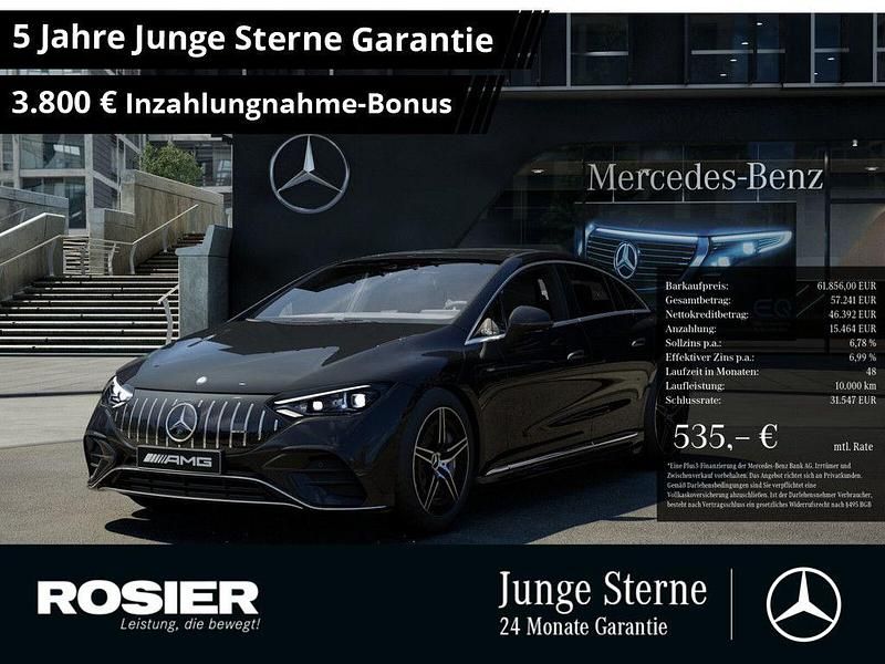 Schwarz / obsidianschwarz Gebraucht 2024 Mercedes EQE AMG 43 Premium Limousine | 61.856 € (Superpreis) - Bild 1/3