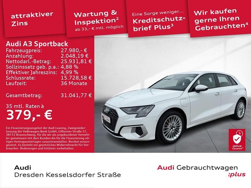 Gebraucht Audi A3 Sportback e-tron Advanced Plus 204 PS (150 kW) 2023 Ibisweiß Kleinwagen