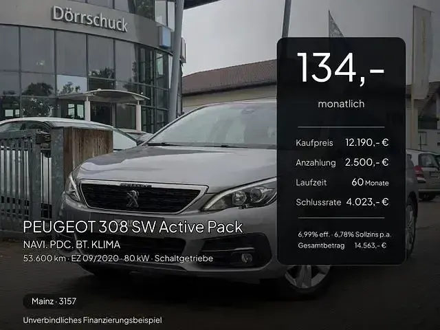 Gebraucht Peugeot 308 SW Active 109 PS (80 kW) 2020 Grau Kombi