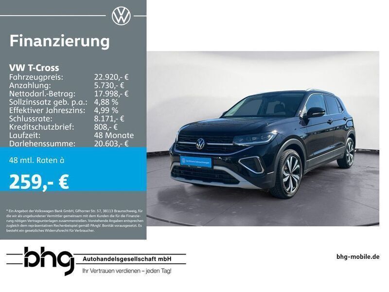 Schwarz Gebraucht 2024 VW T-Cross Style SUV | 22.920 € (Guter Preis) - Bild 1/4